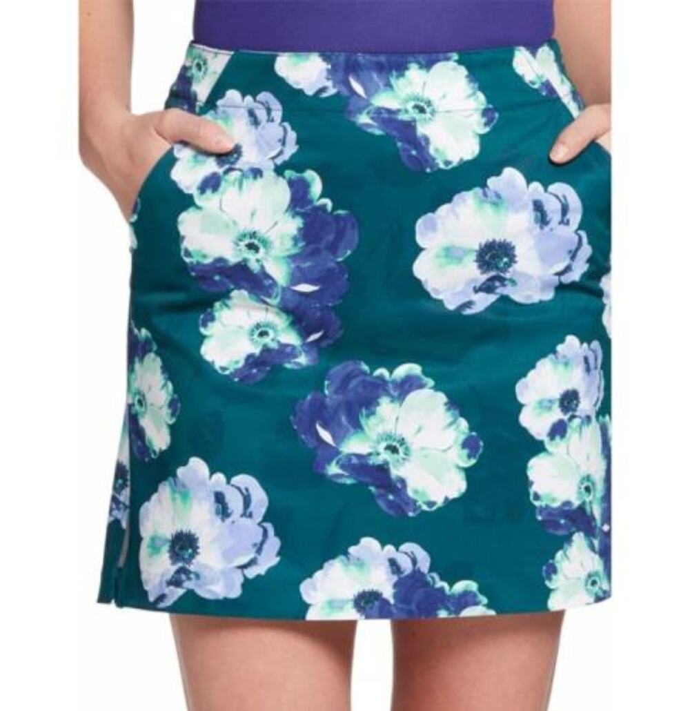 Lady Hagen Magnolia Print Skort Womens Size 12 Green Floral Active Tennis Golf